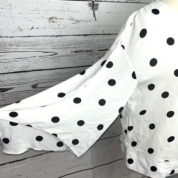 Worthington Polka Dot Bell Sleeve Blouse - Picture 4 of 8